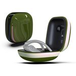 Custodia protettiva per auricolari wireless in silicone + PC con superficie a specchio per Beats Powerbeats Pro (verde + bianco)