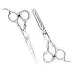 Kit di forbici da taglio piatte per parrucchiere, 2 pezzi/set per taglio professionale dei capelli (oro argento)