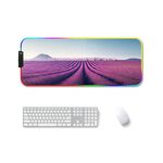 250x350x3mm F-01 Transfer termico in gomma RGB Luminoso Pad Mouse antiscivolo (lavanda)