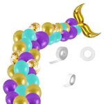 5011 Birthday Party Decorazione 12 pollici Mermaid Tail Latex Balloon set (Gold)