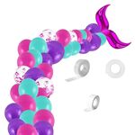 5011 Birthday Party Decorazione 12 pollici Mermaid Tail Latex Balloon set (Rose Red)