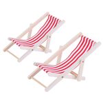 2 Pz 1:12 Beach Lounge Sedia Sedia Simulazione Modello Outdoor Beach Scene Scena di tiro Puntelli possono essere piegati (rossi)