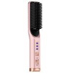 2 in 1 Curling e raddrizzatura Dual-Usa Mobile Mini Pelle multifunzione per capelli, Colore: rosa