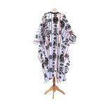 2 PZ W114 Parrucchiere a strisce semplice Stampa di stoffa Scialle oliata Grembiule domestiche (bianco)