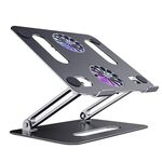 Biseruy P43F in lega di alluminio pieghevole supporto per computer notebook notebook supporto per notebook, colore: grigio con cavo tipo-c