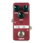 KOKKO FDS2 Mini pedale per effetti di distorsione monoblocco per chitarra elettrica (rosso vino)