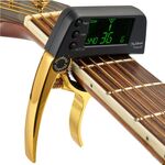 Clip per accordatore professionale per chitarra, accordatore cromatico a clip stile Loft con display luminoso a schermo LCD rotante Capo per chitarra con una sola mano