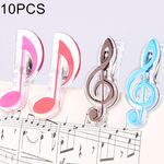 10 PCS PP Materiale Acciaio inossidabile Molla Musica Note Forma Libro Clip Portapagine Deluxe, consegna a colori casuali