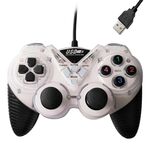 Gamepad con vibrazione cablata PC USB Controller Joystick Maniglia di gioco (bianca)