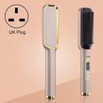 ZF-888 60W Dual-Purpose Splint Electric Curling Comb For Straight Hair And Curly Hair UK Plug(Champagne)
