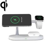 X452 3 in 1 Caricabatterie multifunzionale da 15W wireless con funzione luce notturna (bianco)