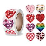 10 pz Roll Pack Valentine Day Heart Love Sticker Etichetta autoadesiva, Dimensioni: 2.5 cm / 1 pollice (A-263)