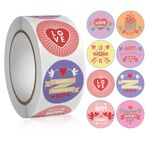 10 Pz Roll Pack Valentine Day Heart Love Sticker Etichetta autoadesiva, Dimensioni: 2.5 cm / 1 pollice (K-173)