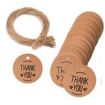 5 borse 100 pz / borsa Tag regalo di carta kraft con corda di canapa da 20 m (L-10)