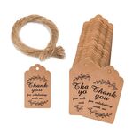 5 borse 100 pz / borsa Tag regalo di carta kraft con corda di canapa da 20 m (L-13)