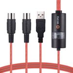 WERSI UM-18 Cavo MIDI USB Cavo MIDI MidiPort Piano elettrico Batteria elettronica Linea di editing musicale, Lunghezza: 2 m (Rosso)