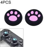 4 pezzi Custodia protettiva in silicone per zampa di gatto carino per joystick per gamepad PS4 / PS3 / PS2 / XBOX360 / XBOXONE / WIIU (rosa)