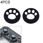 4 pezzi Custodia protettiva in silicone per zampa di gatto carino per joystick per gamepad PS4 / PS3 / PS2 / XBOX360 / XBOXONE / WIIU (bianco)