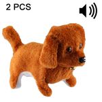 2 giocattoli elettrici per cuccioli di peluche possono spostarsi in avanti / arretrare / suonare e occhi luminosi