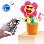 Giocattolo per adulti per bambini in peluche Bluetooth stile sax girasole, supporto per ricarica USB e batteria (rosso)