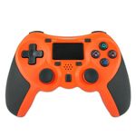 Maniglia Bluetooth del controller di gioco wireless gommato per host PS4 (arancione)