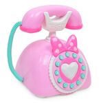 Simulazione di bambini Retro Telefono Musica leggera Cartone animato Educazione precoce Puzzle Giocattoli musicali (rosa)