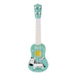 Zebra azzurra Piccola simulazione Strumento musicale Mini quattro corde Ukulele riproducibile Giocattolo musicale per l'educazione della prima infanzia