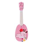 Giraffa rosa Piccolo strumento musicale di simulazione Mini quattro corde Ukulele riproducibile Giocattolo musicale per l'educazione della prima infanzia
