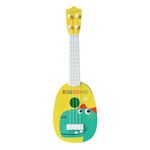 Dinosauro giallo Piccolo strumento musicale di simulazione Mini quattro corde Ukulele riproducibile Giocattolo musicale per l'educazione della prima infanzia