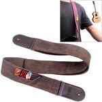 Cinturino per chitarra in pelle Cinturino per plettro per chitarra elettrica da cowboy retrò (marrone)