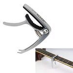 JOYO JCP-03 Capo per chitarra in lega di zinco Capo universale per chitarra acustica Ukulele (argento)