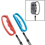 iPlay impugnatura piccola impugnatura boxe impugnatura gamepad con cinturino per interruttore Joy-Con (rosso)