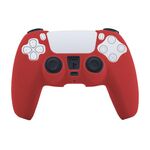 Custodia protettiva in silicone con struttura in pelle per PS5 (rossa)