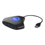 KJH P5-015 Convertitore hub 4 in 1 USB 3.0 Splitter adattatore per espansione luce blu Splitter connettore per caricabatterie per PS5 / Xbox Series X