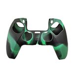2 PCS Maniglia in silicone Protector antiscivolo Cover maniglia per PS5 (verde scuro)