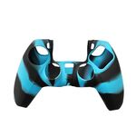 2 pezzi Pellicola per impugnatura in silicone Protezione antiscivolo Maniglia per PS5 (Black Blue)