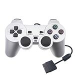 Gamepad cablato Dual Motore Motore Vibrazione Gamepad iniezione del carburante d'argento Adatto per PS2