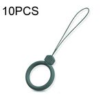 Ciondolo anticaduta per bottiglia d'acqua con cordino in silicone da 10 pezzi (verde notte scuro)