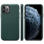 Per iPhone 11 Pro Max Lamb Grain PU Cover posteriore per telefono (verde scuro)
