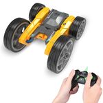 Stunt Deformation ad alta velocità Telecomando elettrico per bambini Bambini a doppia faccia rotolamento giocattolo fuoristrada (giallo)