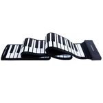 MIDI88 Pianoforte pieghevole a 88 tasti arrotolato a mano Tastiera morbida MIDI professionale Pratica simulata Pianoforte elettronico pieghevole da portare con sé (Nero Inglese)