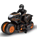 Motocicletta con telecomando 2.4G Motocicletta fuoristrada rotante ad alta velocità con tracciamento laterale (nero arancione)