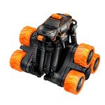 Telecomando Off-Road Tumbling Stunt Car Climbing Telescopic Deformation Toy Remote Control Car (Nero Arancione)