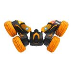 Auto acrobatica con illuminazione a 360 gradi su due lati Arrampicata e rotolamento Veicolo fuoristrada telecomandato (nero arancione)
