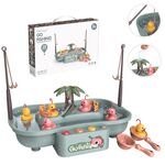 Play House Bambini Educational Ciclo Elettrico Rotante Stazione di Pesca Estate Gioco Acqua Set di Giocattoli, Colore: Verde 6 Anatre