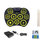 Silicone Pieghevole portatile DRUM DTX DTX Game Strike Board (G801 Giallo)