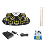 Bambini a mano rotolare elettronico drum dtx gioco portatile tamburo (G600 giallo)