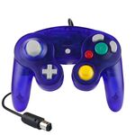 Controller di gioco del regolatore a vibrazione singolo 5 PCS per Nintendo NGC (blu trasparente)