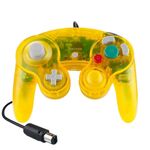 Controller di gioco del regolatore a vibrazione a punto singolo 5 PCS per Nintendo NGC (giallo trasparente)