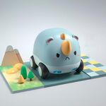 Cartoon Cute Pet Pull Back Car Children Mini Puzzle Inertia Car Toy(Rhino)